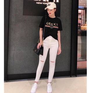 Quần skinny jeans rách gối