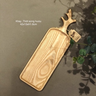 Khay thớt tần bì tay cầm sừng hươu