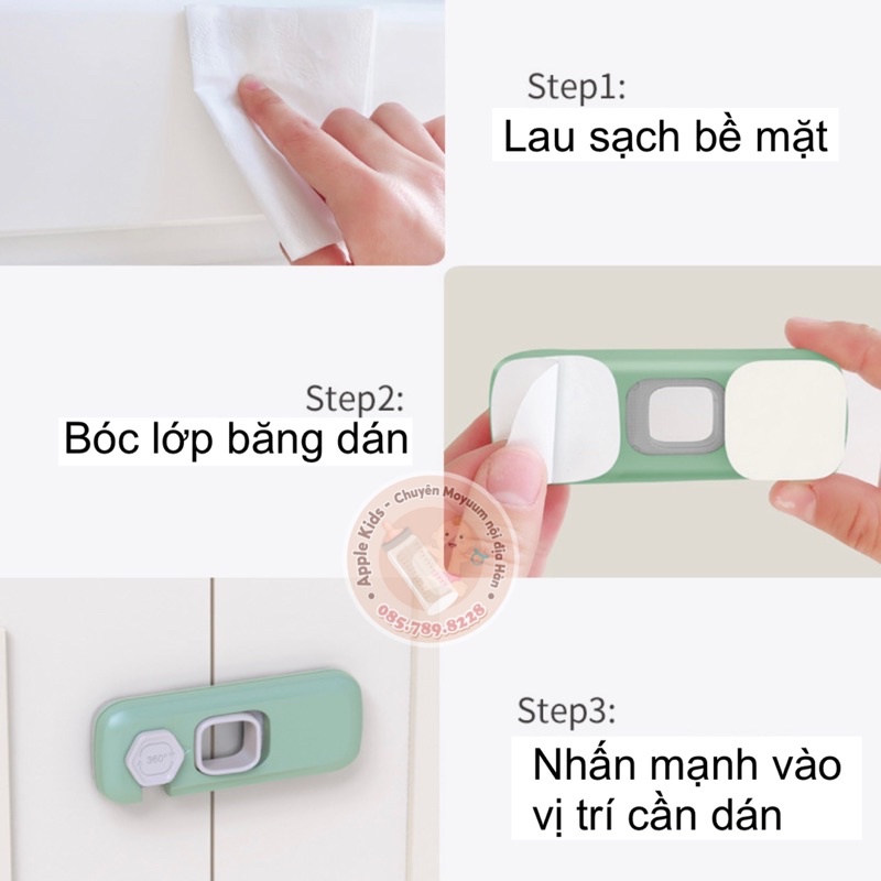 Khóa tủ lạnh, khoá ngăn kéo an toàn cho bé chất liệu nhựa ABS cao cấp