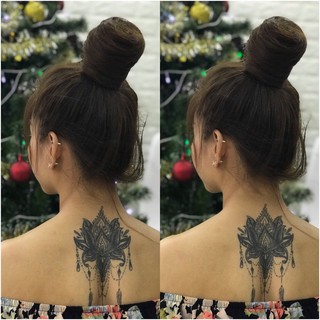 Tóc búi phồng hàn quốc hình thật 100%