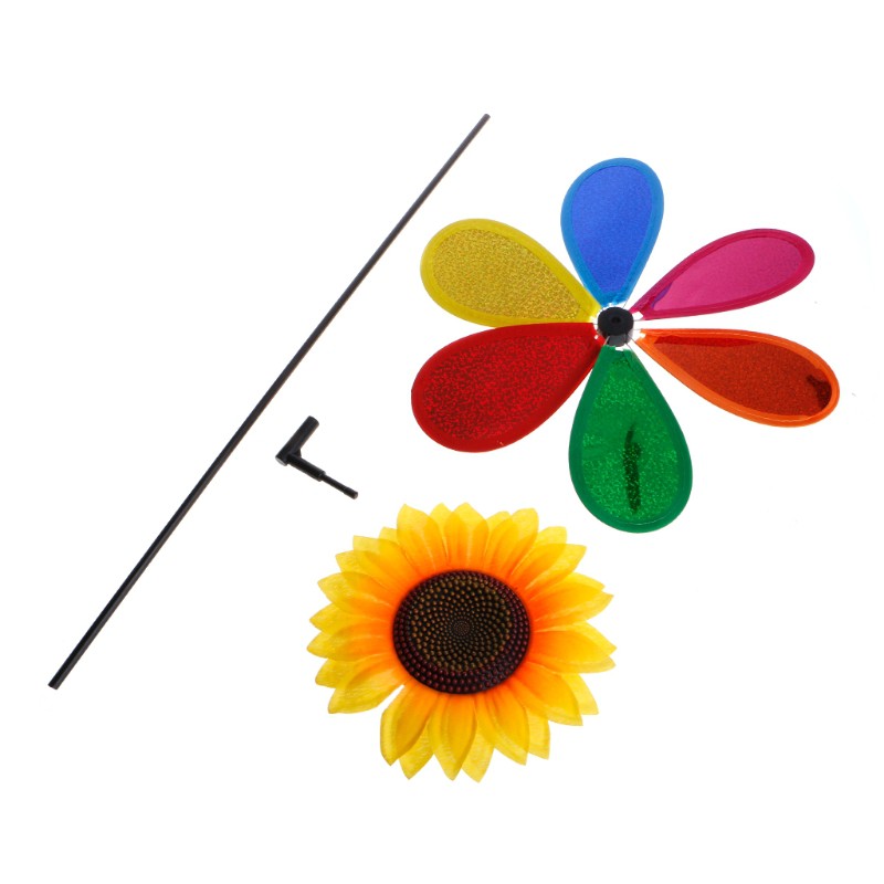 * Colorful Sequins Sunflower Windmill Wind Spinner Home Garden Yard Decoration