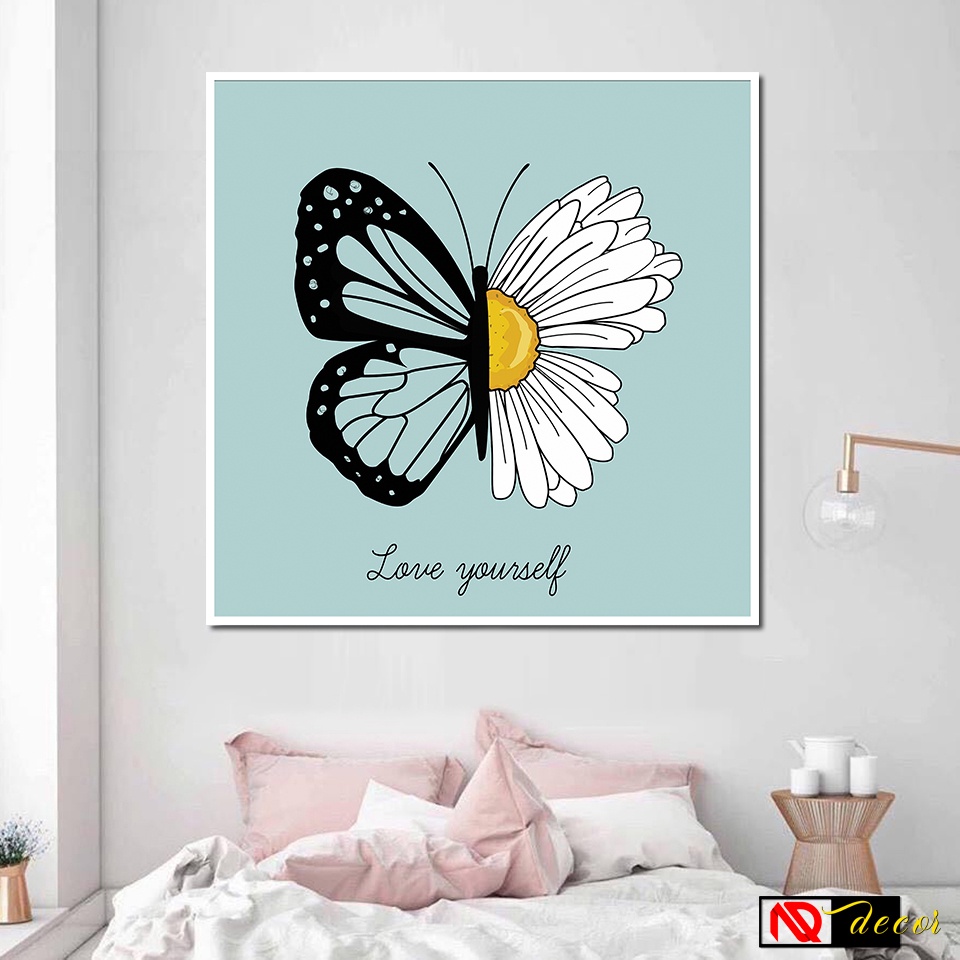 Tranh Hiện Đại treo tường Hoa Cúc 3D trang trí phòng khách đẹp Decor Canvas nhà xinh nghệ thuật hiện đại HĐ968