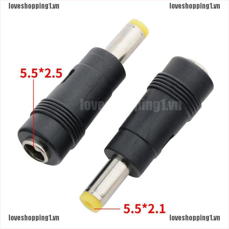 Set 2 Đầu Nối Nguồn 5.5x2.5mm Female Sang 5.5x2.1mm Dành Cho Laptop