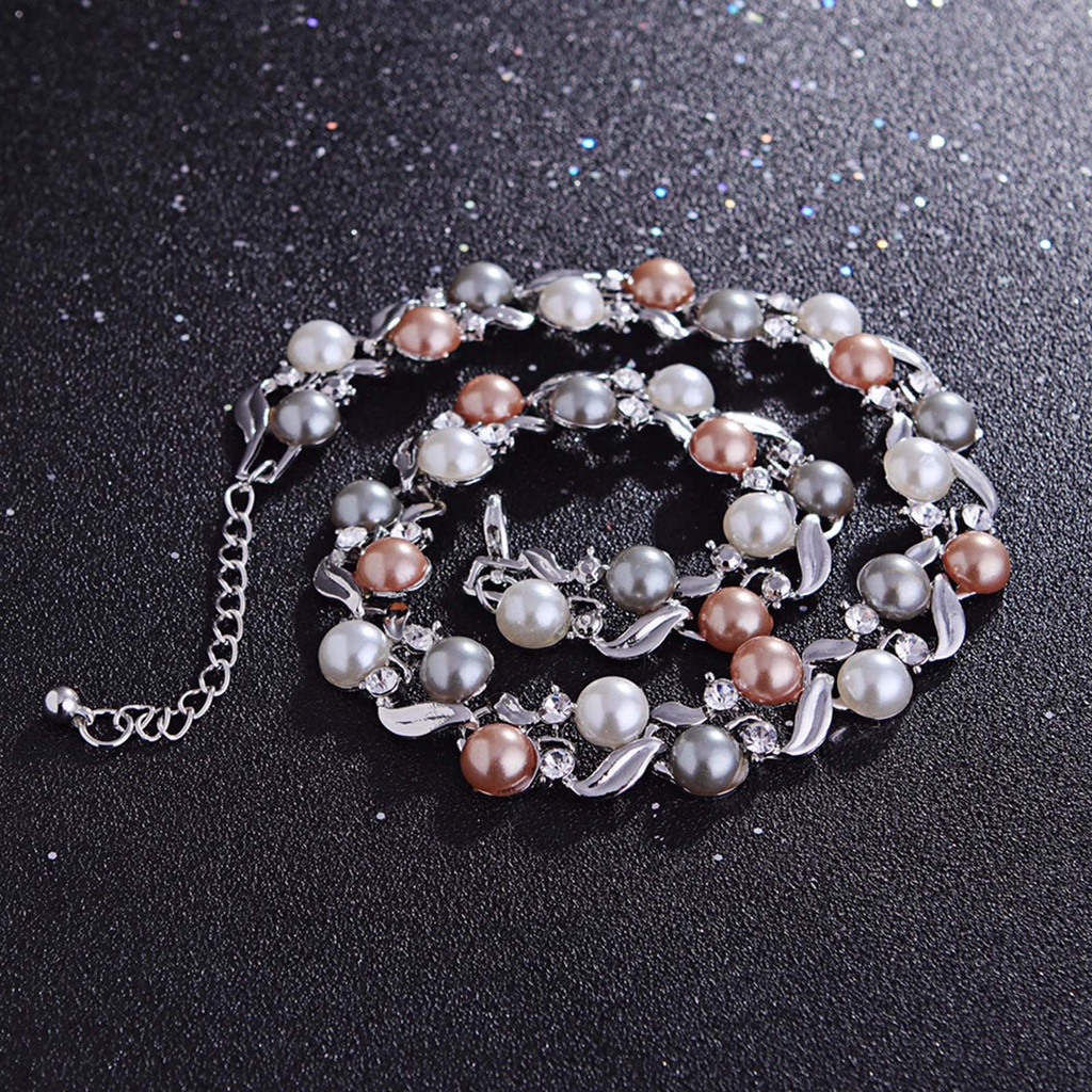 Bộ trang sức gồm vòng cổ và bông tai thiết kế sang trọng thanh lịch thời trang cho nữ