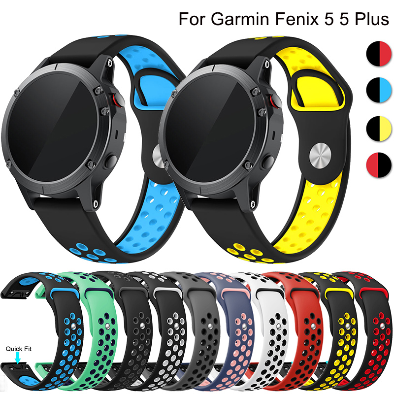 Quick Release Band Strap for Garmin Watch Fenix 5 Plus forerunner 935 GPS Fashion Sports Double Color Silicone Wristband