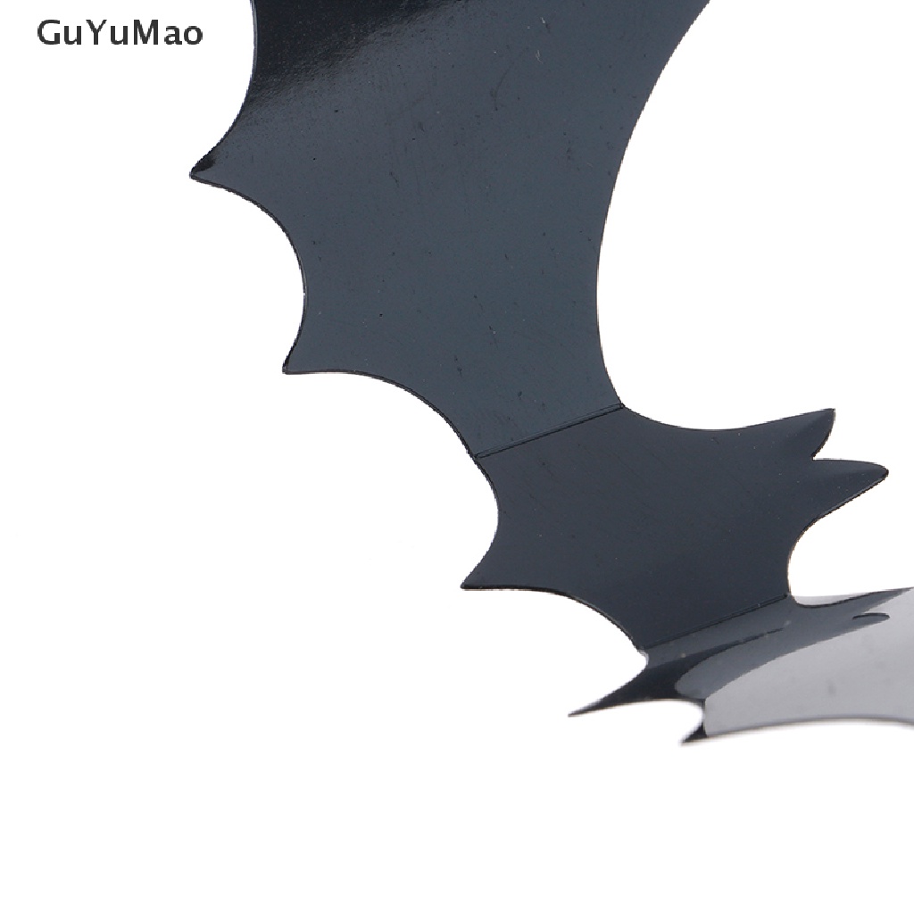 Set 12 Sticker Dán Tường Trang Trí Halloween Hình Dơi 3D Bằng PVC Màu Đen DIY PRTA