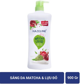 Sữa tắm Hazeline sáng mịn Matcha Lựu Đỏ 1000g ( màu xanh)