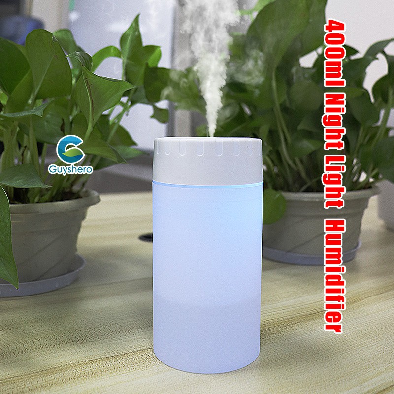 Máy Phun Sương Tạo Ẩm Có Ánh Sáng LED Ban Đêm Cầu Vòng Loại 400ml