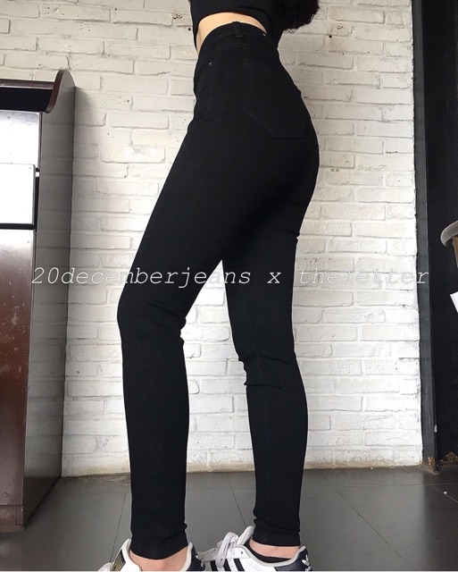 Quần jean nữ đen trơn cao cấp
