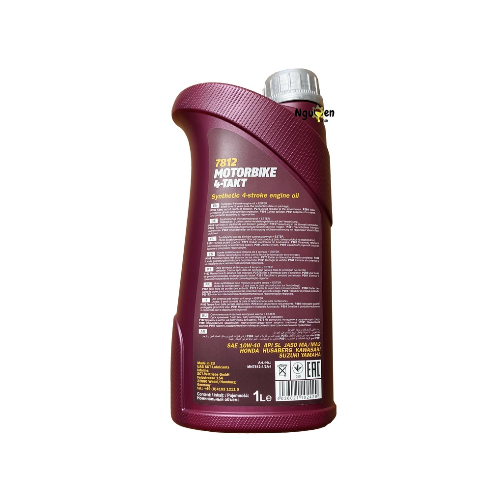 Mannol 4 Takt Motorbike 10w40 1L nhớt tổng hợp công nghệ ester
