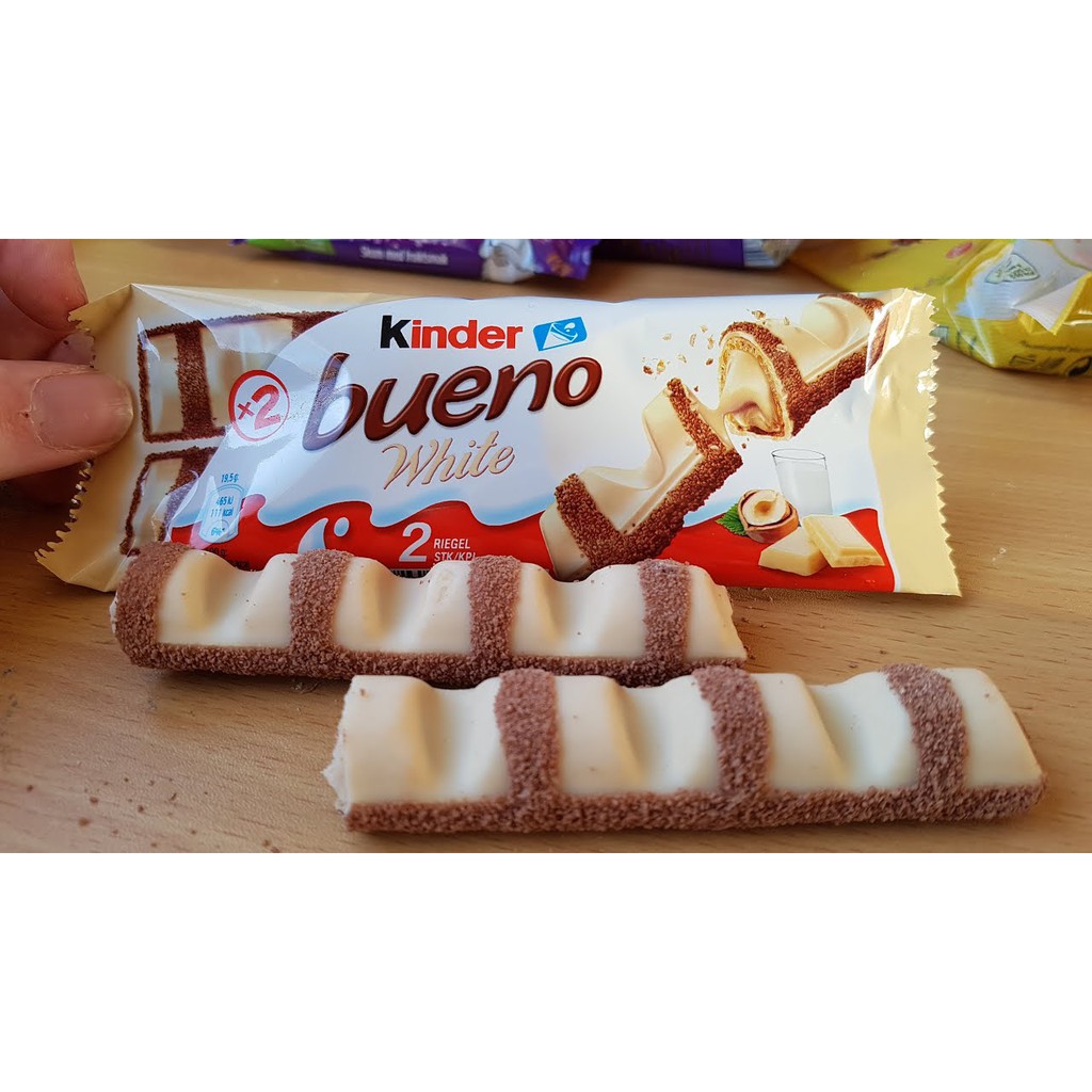 Bánh White Chocolate ❤️ Kinder Bueno❤️ Nhân Hạt Dẻ  (1 Gói 2 Thanh)