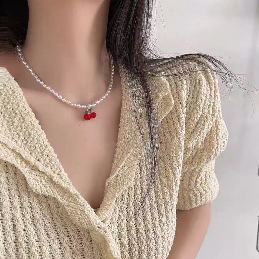 Vòng cổ Ngọc Trai Mặt Quả Cherry