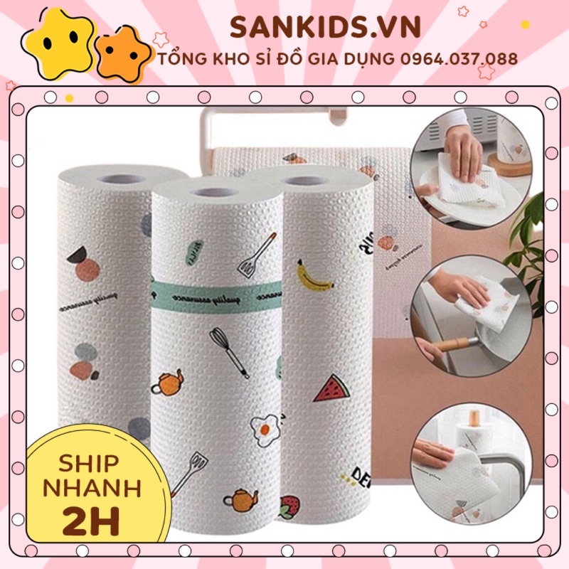 [SIZE TO] Khăn giấy lau bếp có thể tái sử dụng nhiều lần, khăn giấy khô lau tay lau kính siêu thấm dạng cuộn