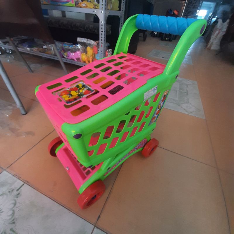 Đồ chơi xe đẩy siêu thị cỡ lớn cho bé tặng kèm trái cây