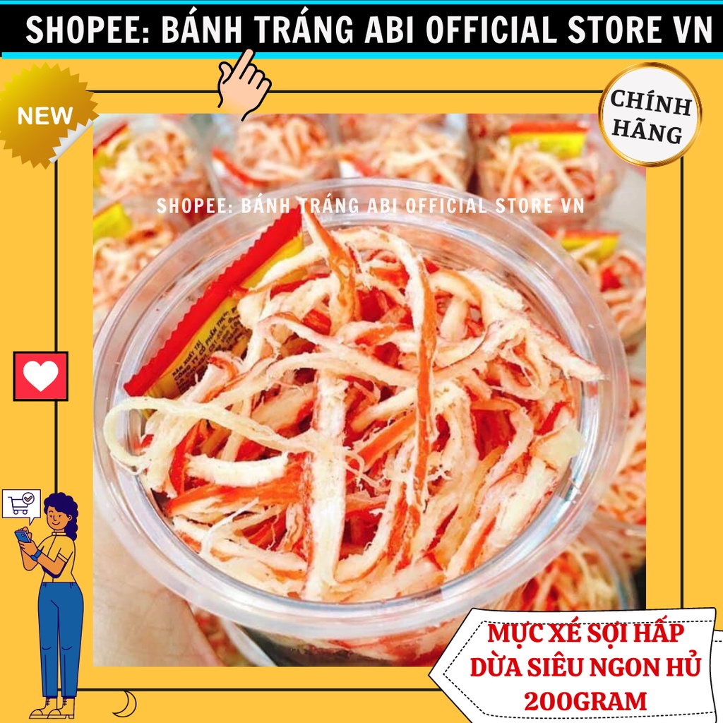 200G MỰC HẤP NƯỚC DỪA XÉ SỢI HỦ PET SIÊU NGON