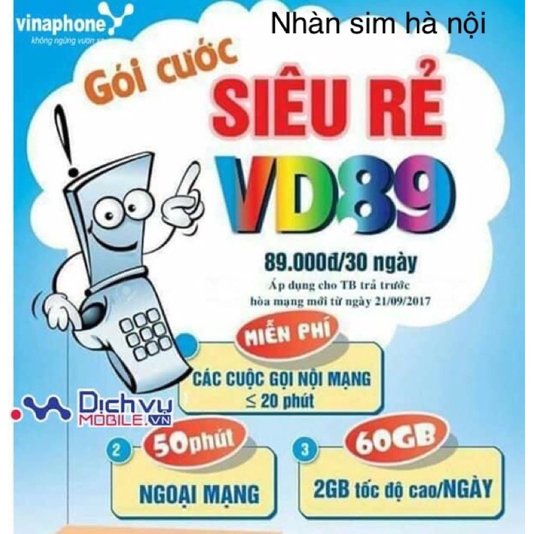 SIM 4G VD89 1năm của vinaphone siêu rẻ