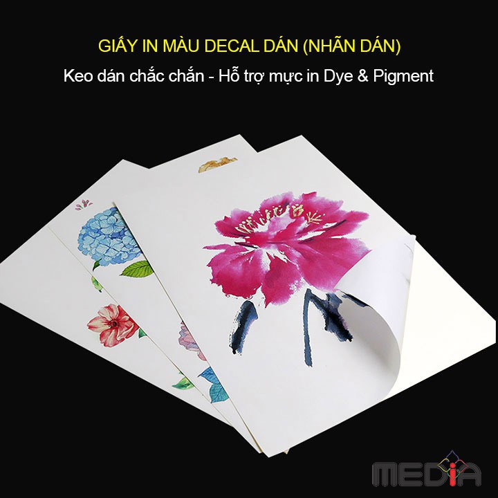 Giấy In Nhãn Dán (Decal) Media Mặt Bóng A6 135gsm 100 Tờ