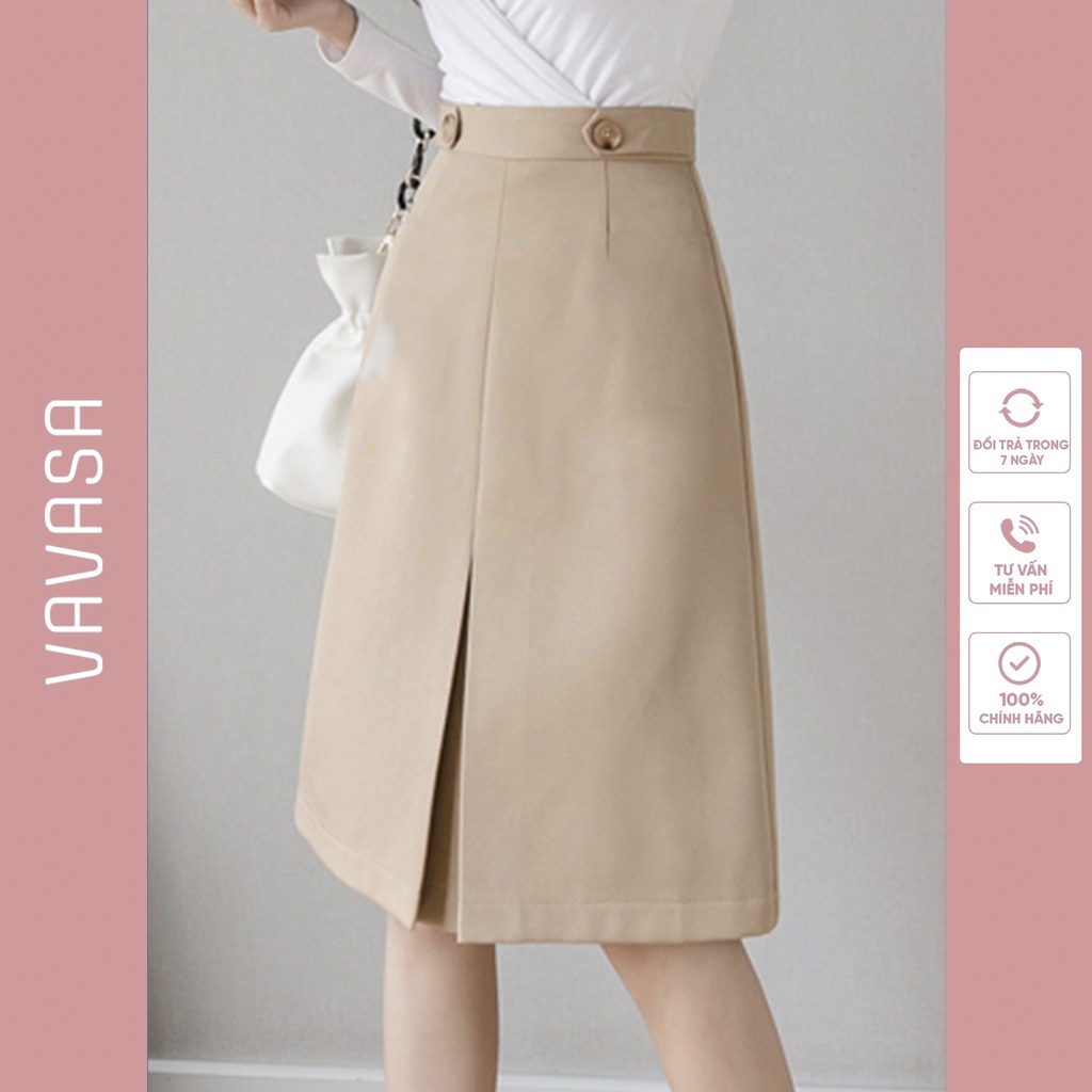 Chân váy chữ a dài lưng cao công sở xẻ tà bigsize  CV04
