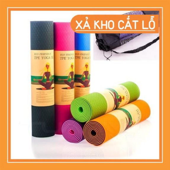 [HÀNG XỊN GIÁ RẺ] THẢM TẬP  YOGA TPE 2 lớp dày 6mm SIZE BIG 183cmx61cm [MUA 1 TẮNG 1]