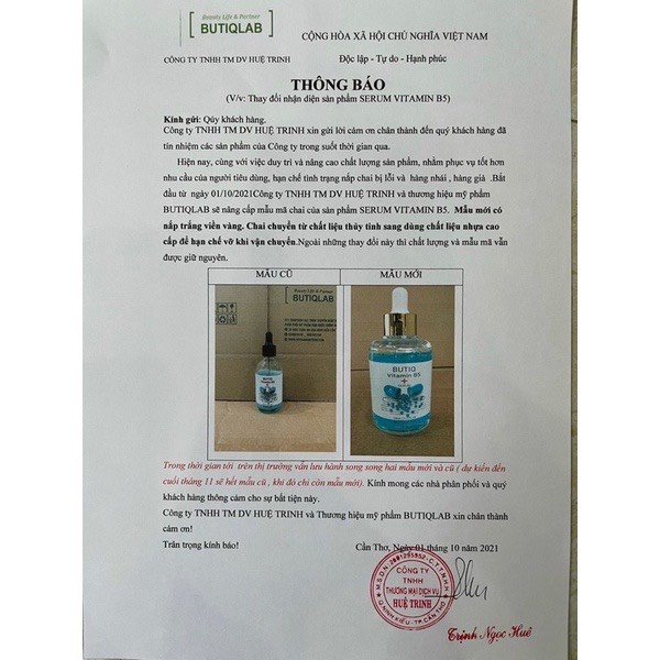 Tinh Chất Serum Vitamin B5 BUTIQ Lab 100ml  Hàn Quốc Chính Hãng Dùng Cá Nhân Spa Tmv.