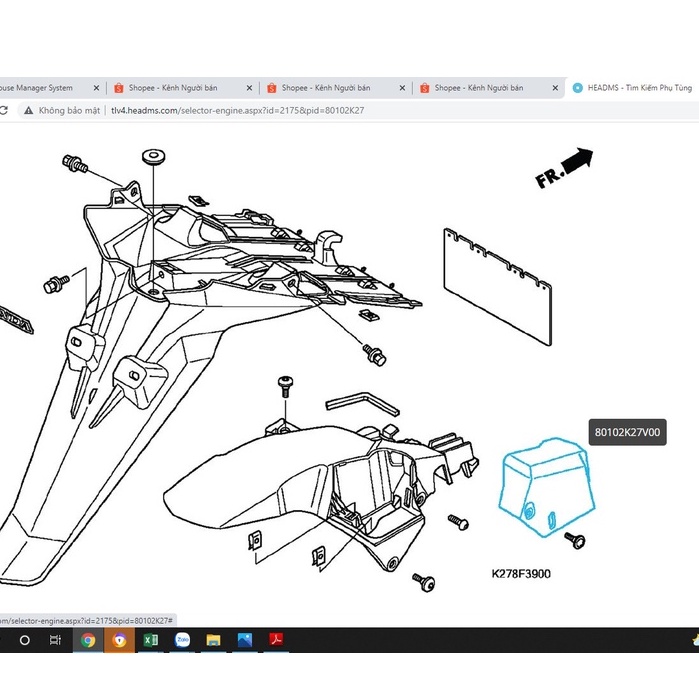 TEM BÌNH NƯỚC PHỤ ZIN HONDA
