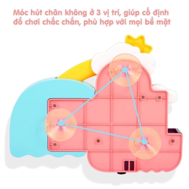 Đồ chơi nhà tắm có hiệu ứng xoay nước vui nhộn mẫuvoi cầu vồng Dumoon