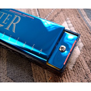 Kèn Harmonica Kongsheng Tremolo Master 24 lỗ key C Xanh Bóng