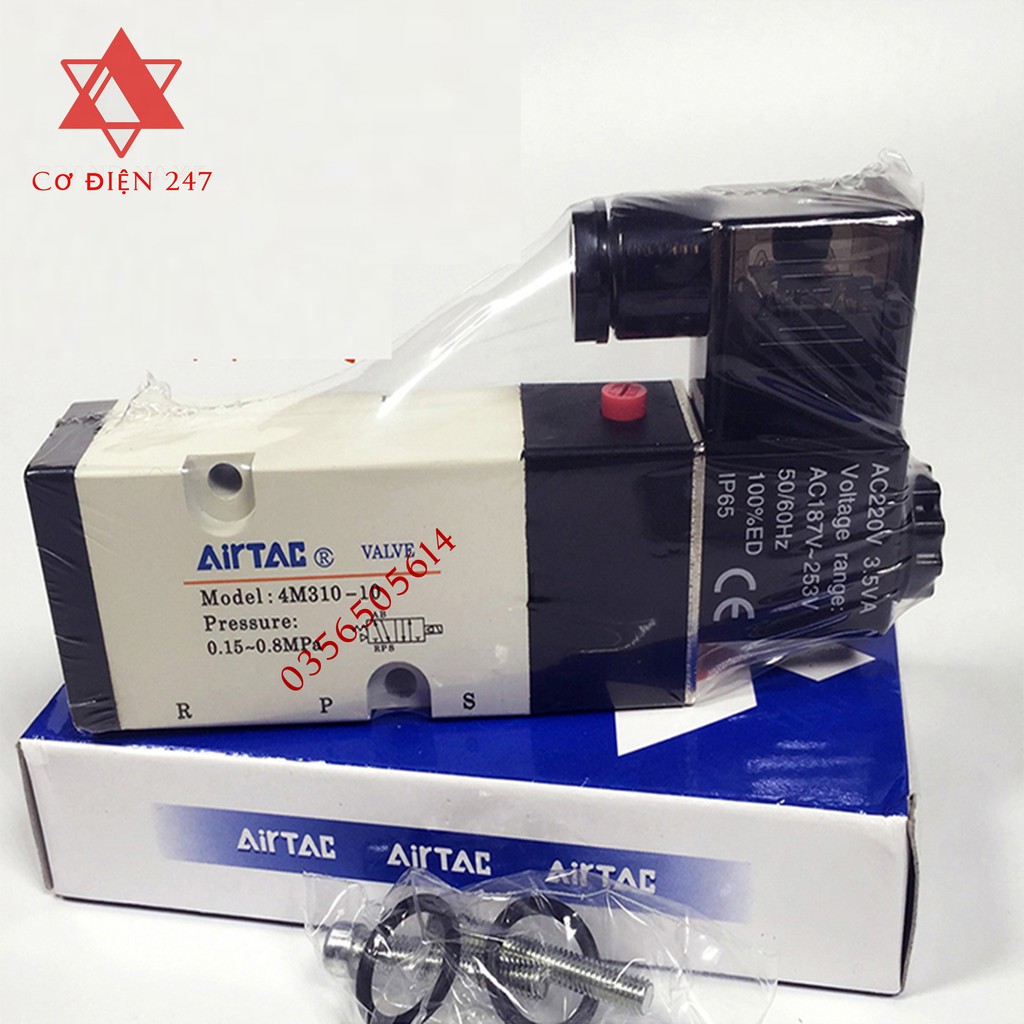 Van Điện Từ Khí Nén AIRTAC 4M310-10,Van Khí Nén 5/2, Ren 17, van hơi, van chia khí