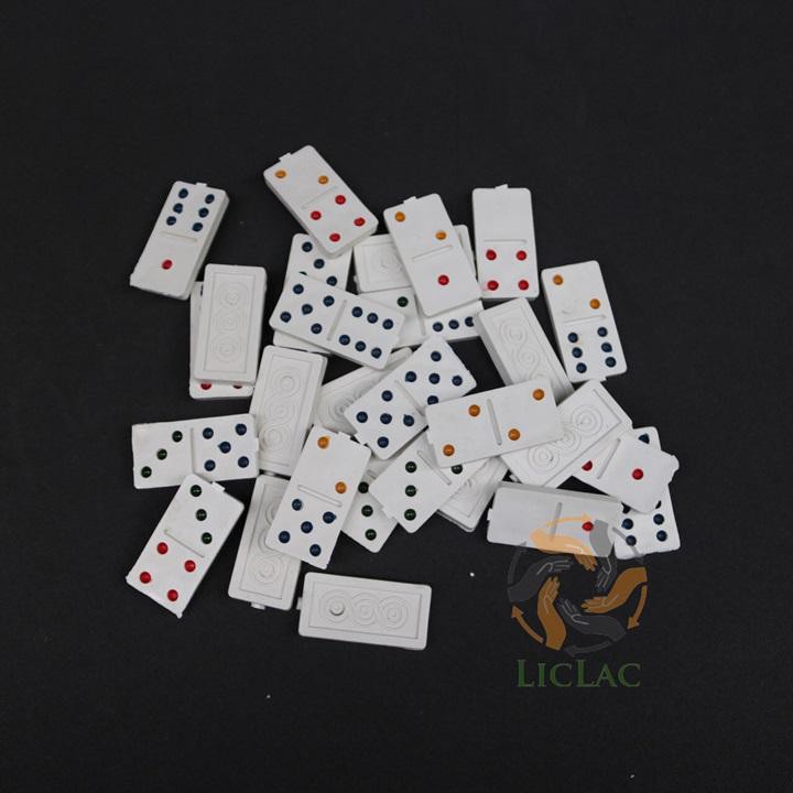 Hộp đồ chơi bộ cờ Domino giá rẻ màu Trắng Ngà có hộp đựng cờ - Bộ Chơi Cờ Giải Trí - LICLAC