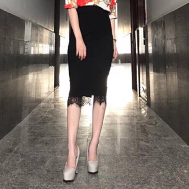 (Có size đại eo 95cm) CHÂN VÁY BIG SIZE - CHÂN VÁY BÚT CHÌ PHỐI REN - CHÂN VÁY BÚT CHÌ SIZE ĐẠI | BigBuy360 - bigbuy360.vn