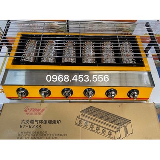 Bếp nướng gas 6 trụ - bếp nướng bbq bằng ga 6 đầu đốt et-k233