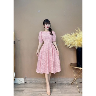 đầm hoa cổ tròn monoco size xl
