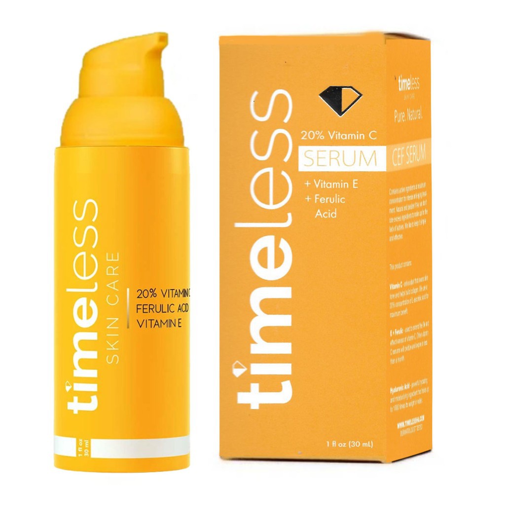 Serum Timeless 20% Vitamin C Plus E Ferulic Acid Tinh chất sáng da, mờ vết thâm 30ml