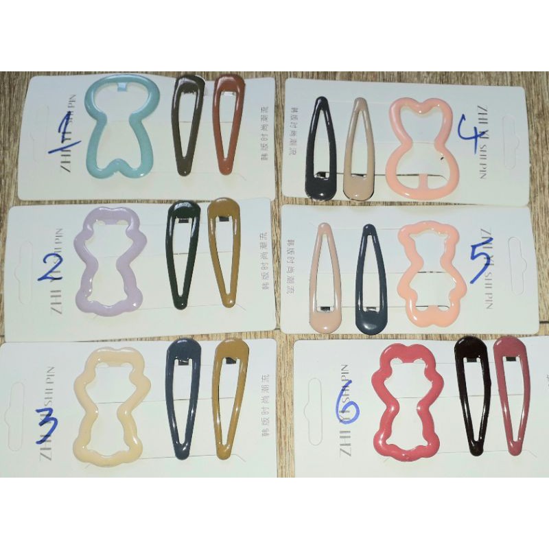 Sét 3 chiếc kẹp xẹt tóc bằng kim loại nhiều màu