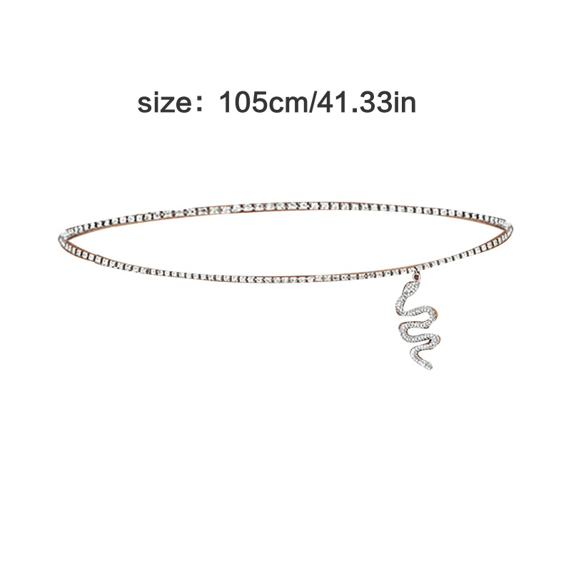 Dây Xích Đeo Hông Đính Đá Hình Rắn Bằng Bạc Cho Nữ