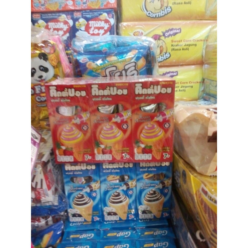 Bánh Ốc Quế Kem Kitty Boy Lốc 12 Hộp