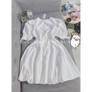 Đầm xoè tay phồng dự tiệc size S eo dưới 65cm ( Hoả tốc HCM )