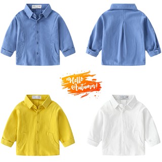 Áo sơ mi bé trai KATOOFELY áo sơ mi dài tay cho bé chất cotton hàng xuất Âu Mỹ