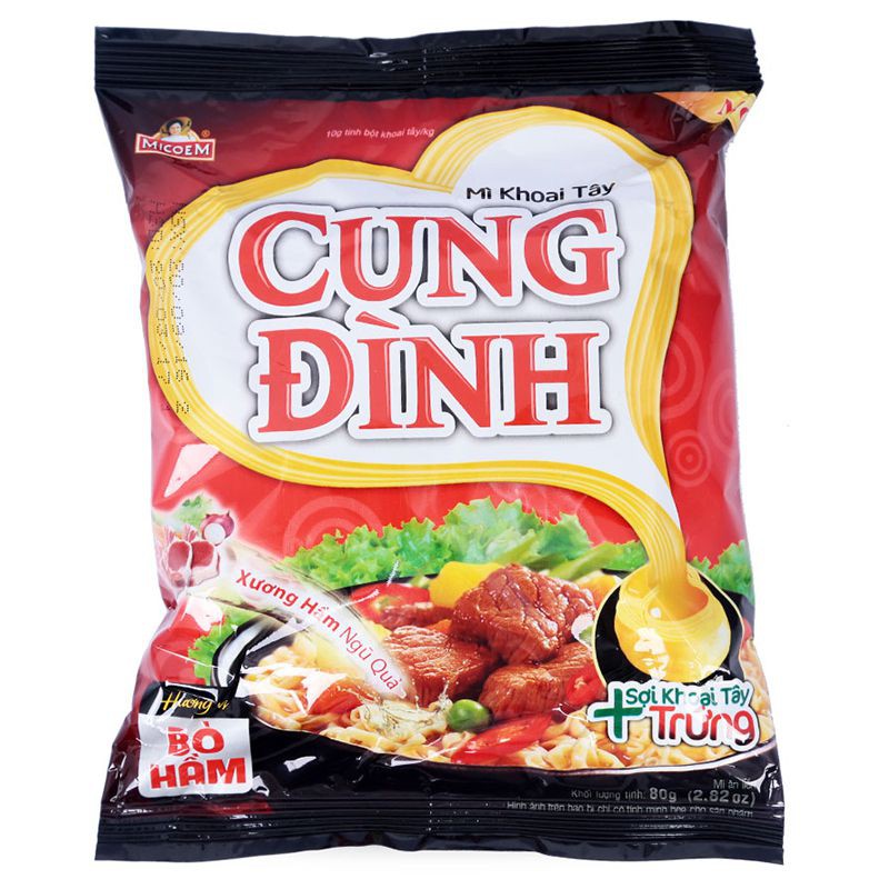 Combo 5 gói Mì khoai tây Cung Đình các vị gói 79g