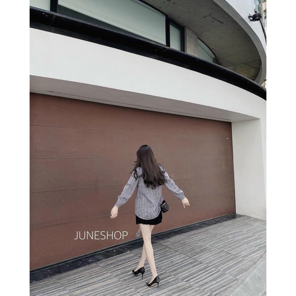 Áo kiểu nữ đẹp cổ nhọn may viền ren, áo sơ mi kiểu tiểu thư cực xinh SS106 | BigBuy360 - bigbuy360.vn