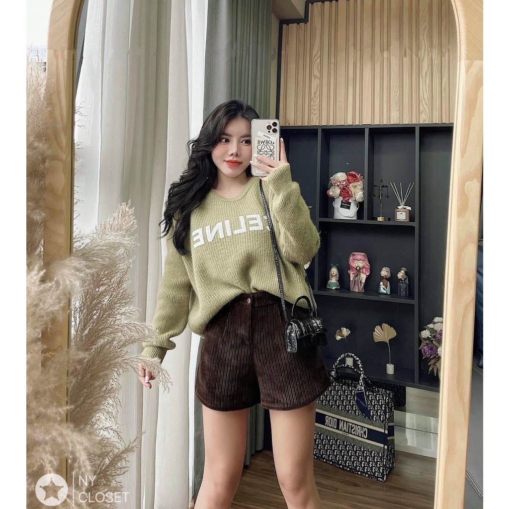 Áo len form rộng, áo len lông nữ cổ tròn len lông phẩy họa tiết in chữ phom to mặc thoải mái mix gì cũng đẹp hàng QCCC | BigBuy360 - bigbuy360.vn