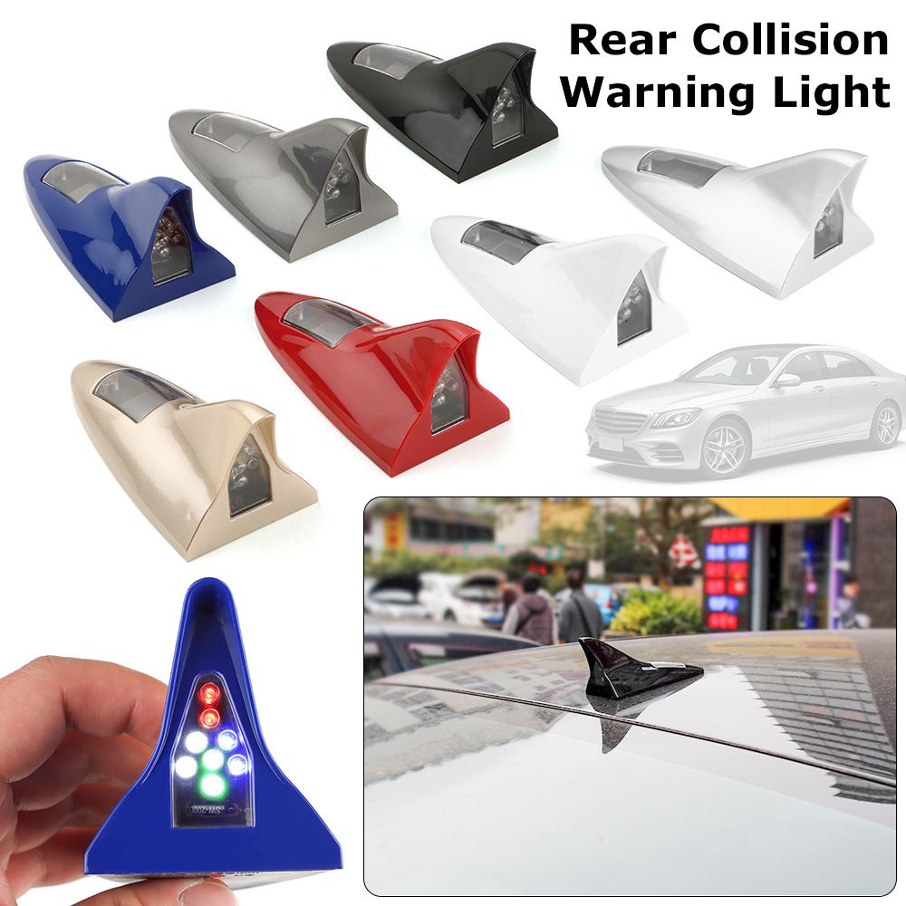 Ăng ten vây cá mập có đèn led nhiều màu tùy chọn thời trang gắn nóc xe hơi sử dụng năng lượng mặt trời