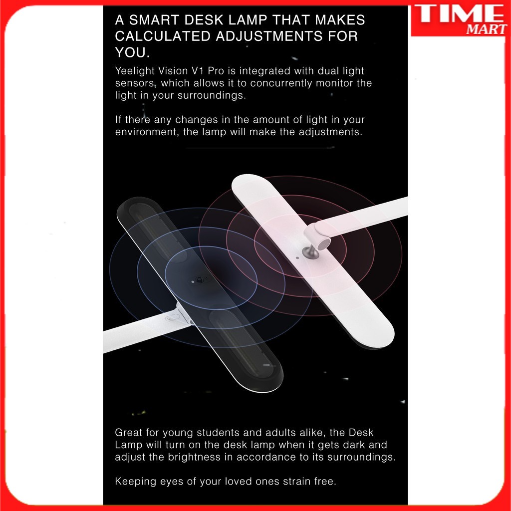 [CHÍNH HÃNG] Đèn bàn và đèn học LED thông minh chống cận cao cấp XIAOMI YEELIGHT V1 PRO. Hỗ trợ kết nối APP [TIME_MART]