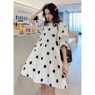 Đầm váy freesize babydoll bi đen
