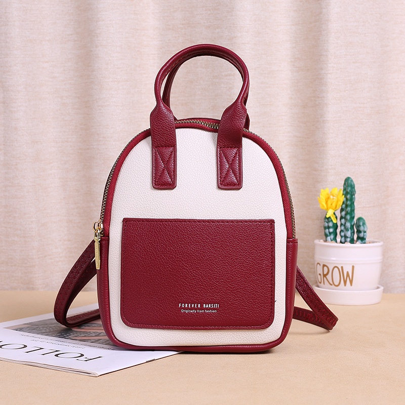 Túi Đeo Chéo Mini Phối Màu Tương Phản Thời Trang Hàn Quốc Cho Nữ