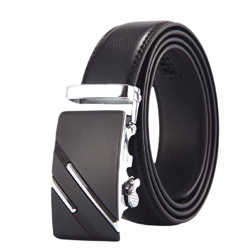 Dwts Leather Belt Nam Dây đeo chính hãng Chất lượng hàng đầu Khóa tự động - Màu đen