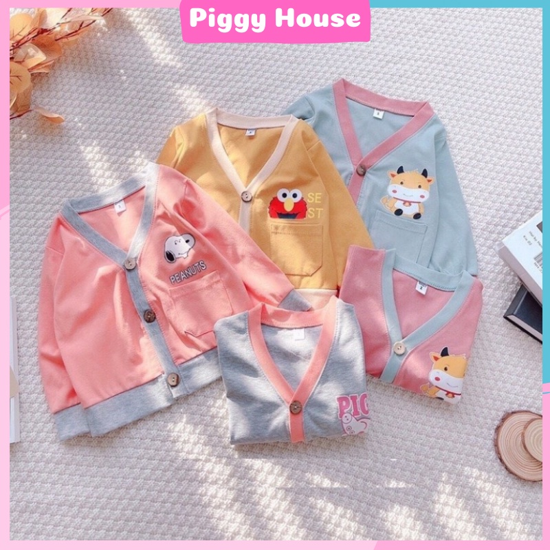 Áo khoác cardigan cho bé trai bé gái chất liệu zip Hàn cao cấp- Piggy House PH05