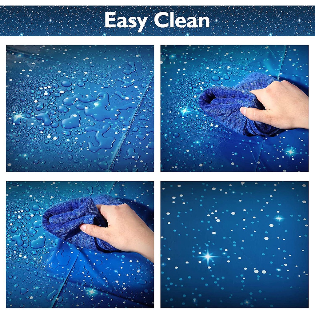 Khăn Trải Bàn Bằng Nhựa Họa Tiết Bầu Trời Sao/Mặt Trăng/Ngôi Sao 1.37MX2.74M