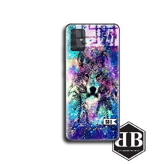 Ốp lưng kính cường lực sói đêm cho SAMSUNG A31 / A51 / A71