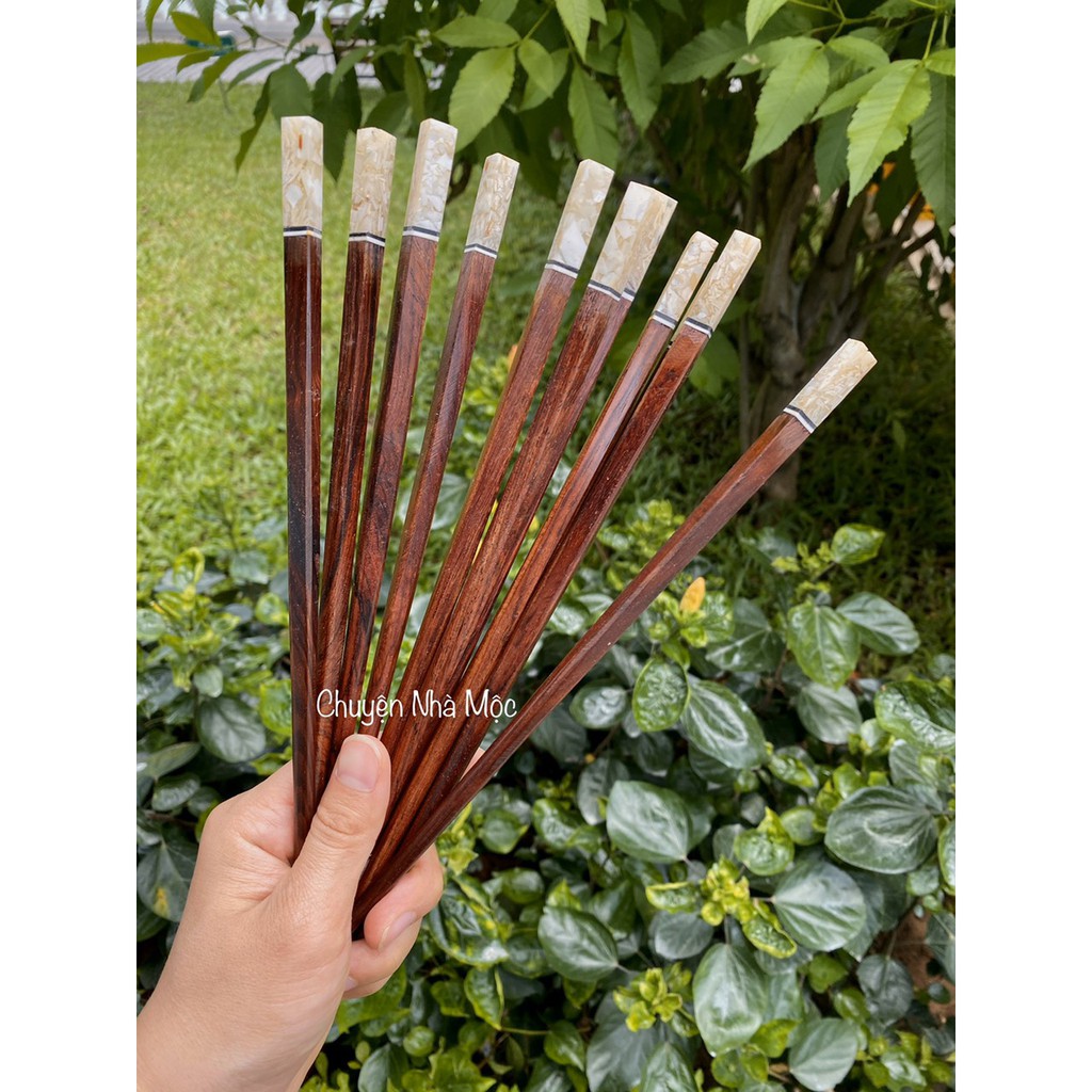 Đũa gỗ TRẮC đính đá cao cấp